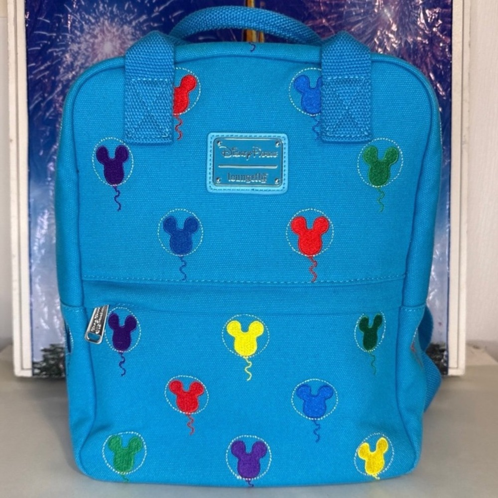 Disney parks Loungefly Mickey Mouse balloons canvas mini backpack